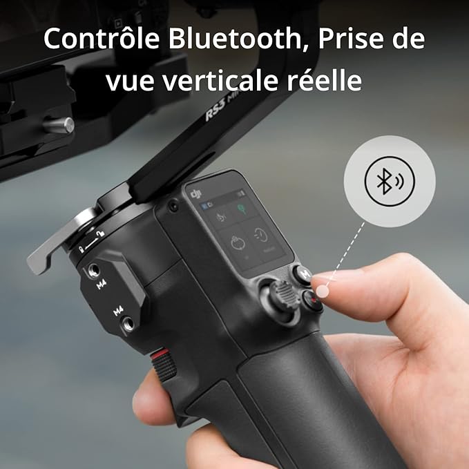 DJI RS 3 Mini, stabilisateur léger à nacelle 3 Axes pour Canon/Sony/Panasonic/Nikon/Fujifilm, Charge utile recommandée de 2 kg, contrôle obturateur par Bluetooth, Prise de Vue Verticale Native