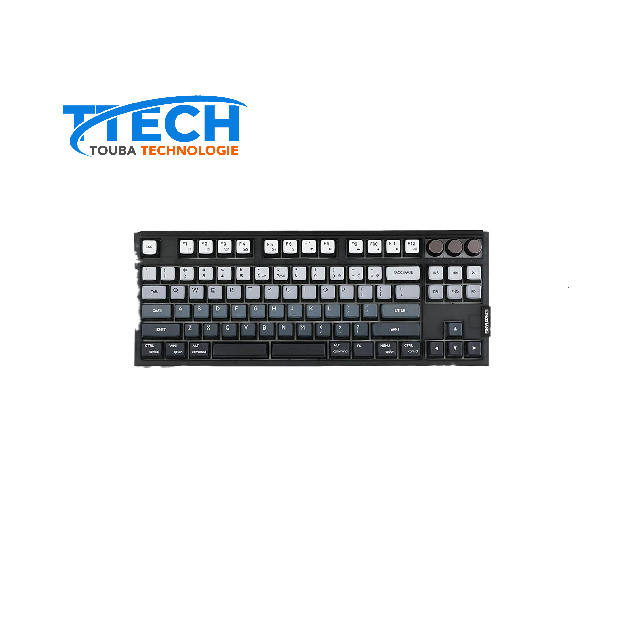 EPOMAKER SKYLOONG GK87 QMK/Via Clavier mécanique Filaire TKL avec 3 Boutons rotatifs, échange à Chaud, Programmable, Barre d'espace divisée, pour Win/Mac (QMK White, Flamingo Mechanical)