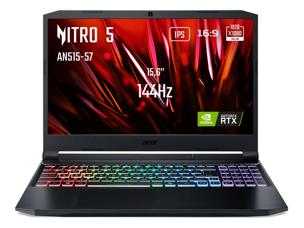 Gamer Acer Nitro AN515-57 core i7 de 11th processeur 2.3Ghz 16CPUs Disque ssd 512go Ram 16go Écran 15pouces FULLHD 144Hz Clavier-éclairé RGB. Carte Graphique RTX 3060 Laptop GPU de 6go dédiée.