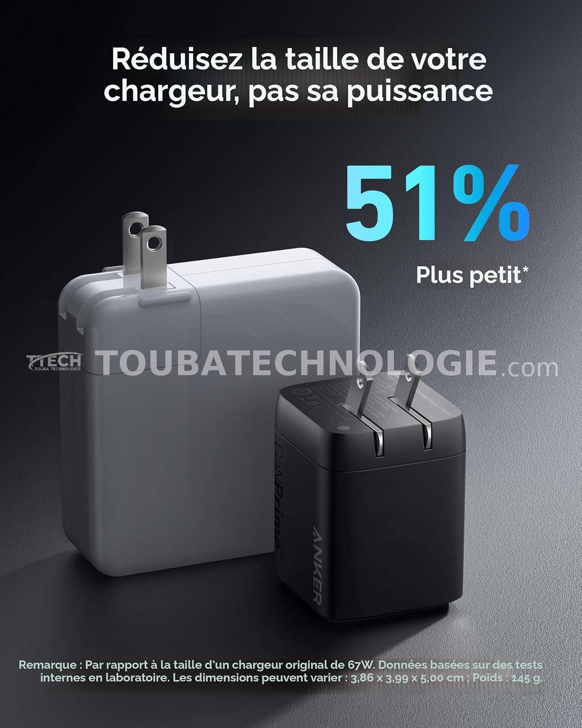 Anker Prime 67W GaN – 3 ports – Sans écran
