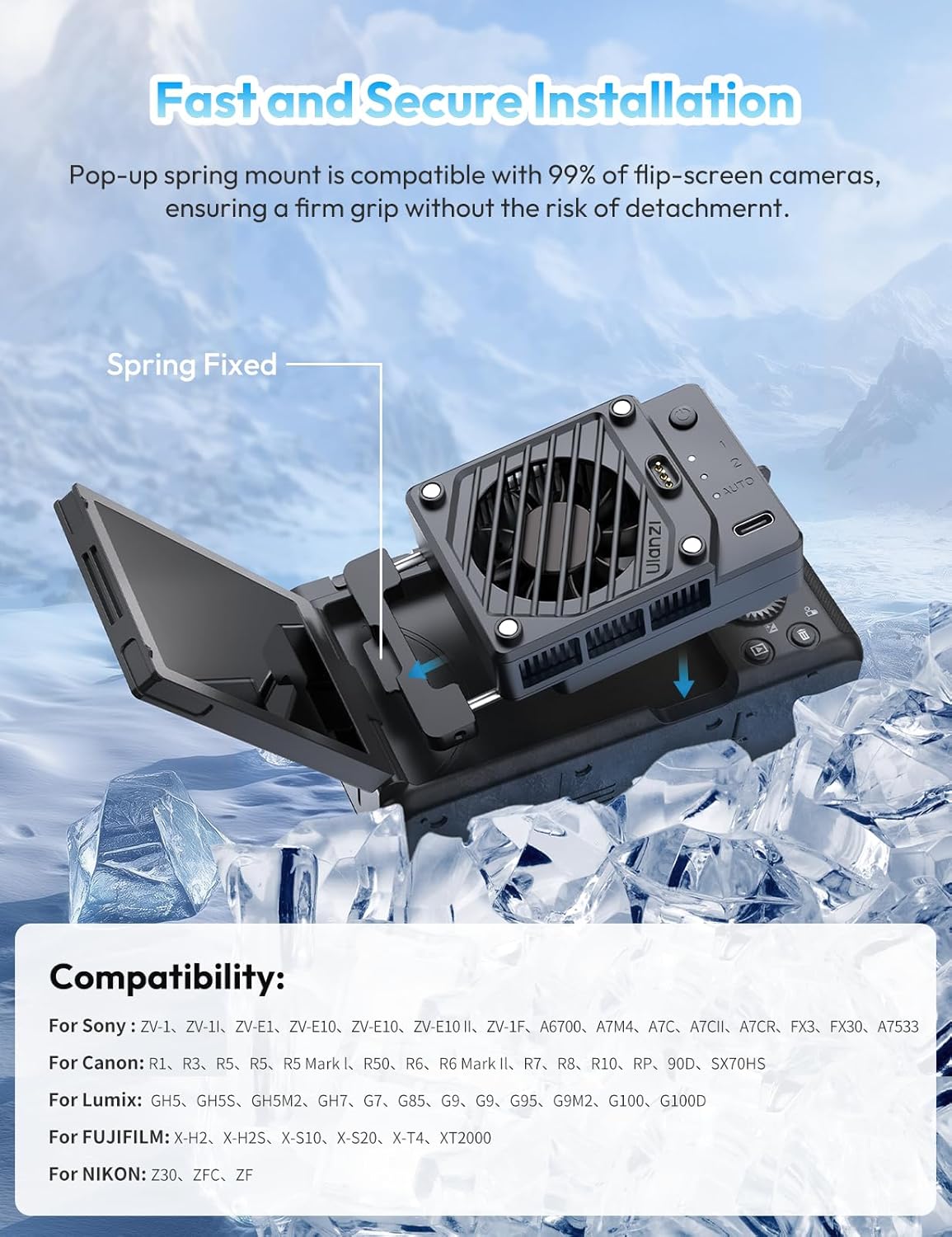 Refroidisseur d'appareil photo avec Batterie