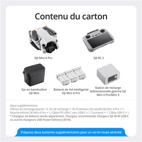 Drone Dji Mini 4 Pro Fly More Combo avec radiocommande