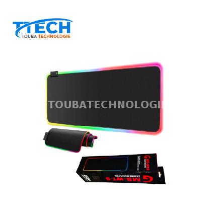 Tapis de souris gaming GMS WT-5 RGB – Format étendu 70 × 30 cm – Pour clavier et souris