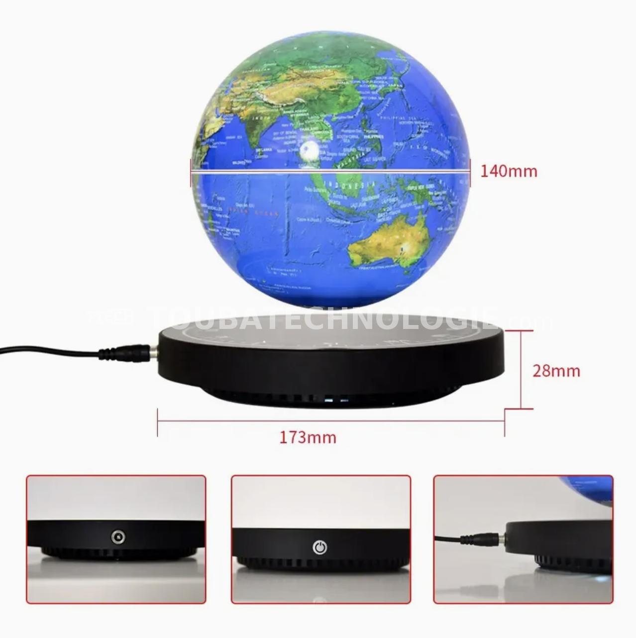 Globe lumineux magnétique flottant