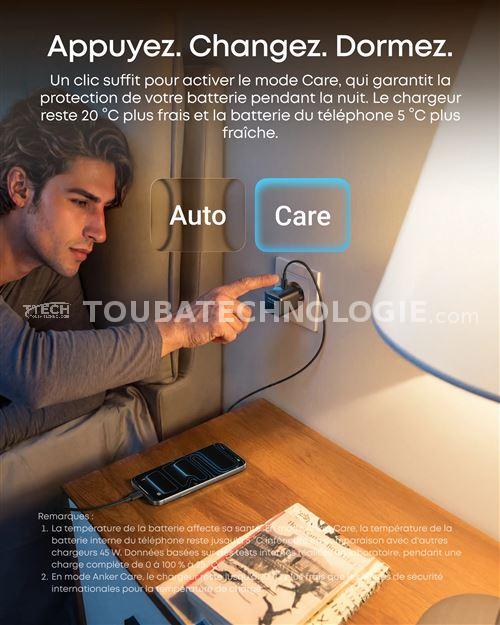 Anker Nano Charger 45W avec écran – Noir – 1 port USB-C